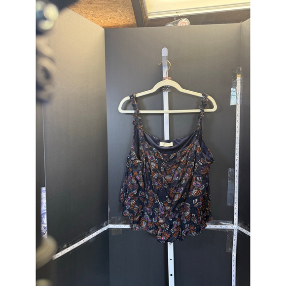 A Beautiful Soul Pants - Women's A Beautiful Soul S Navy Orange Patterned crop top